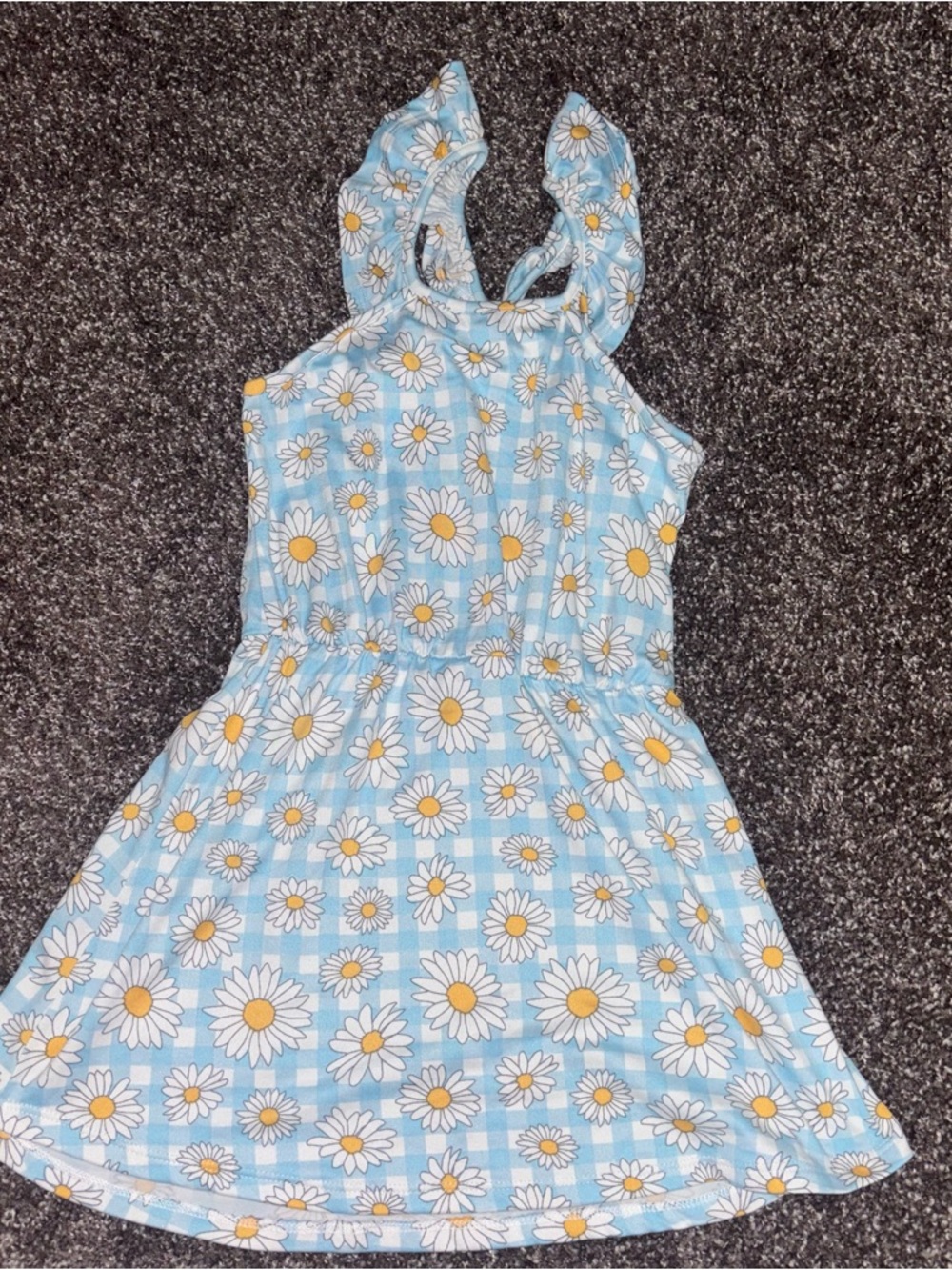 Shosho blue checkered flower dress size 5